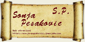 Sonja Pešaković vizit kartica